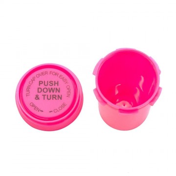 boite opaque  push down and turn  13dr rose ouverte